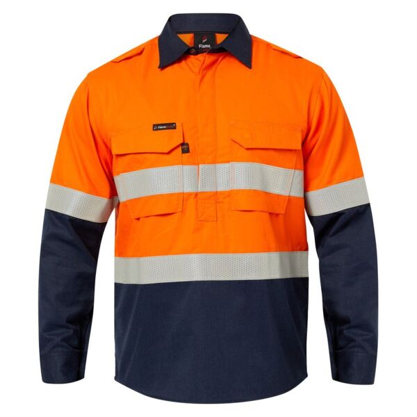 Mens HRC2 Inherent Hi Vis Reflective Shirt with Gusset Sleeves Thumbnail