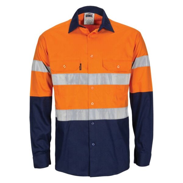 Mens Cool Breeze T2 Vertical Vented Cotton Long Sleeve Shirt with Gusset Sleeve Thumbnail